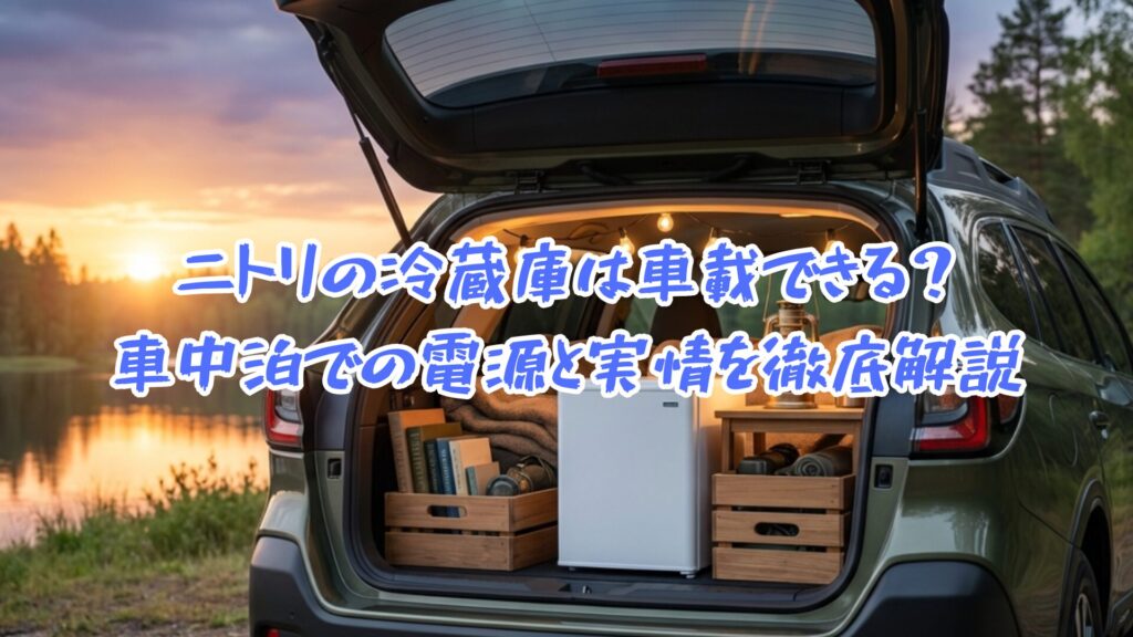 ニトリのミニ冷蔵庫を車中泊で使用するイメージと導入