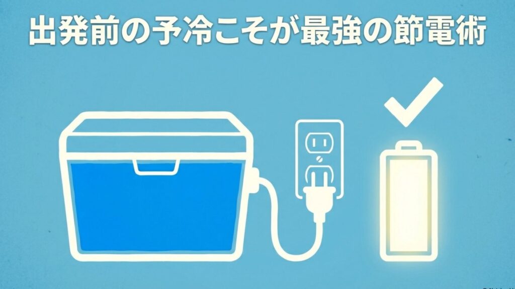バッテリー節約のために効果的な出発前の予冷イメージ