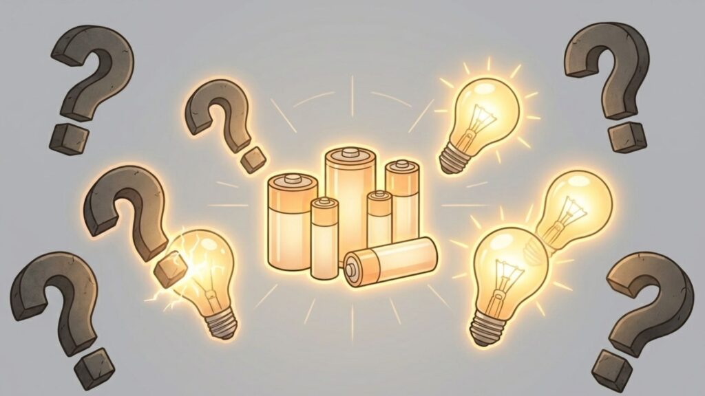 疑問符(?)などのアイコンが描かれた、FAQセクション用のイメージ