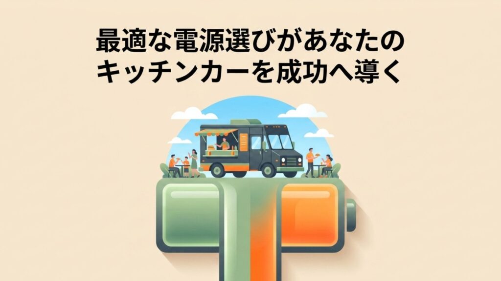 最適な電源選びがあなたのキッチンカーを成功へ導くというテキスト