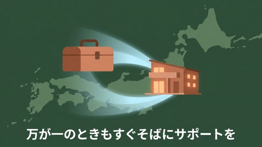 万が一のときもすぐそばでサポートを受けられる安心感のイメージ